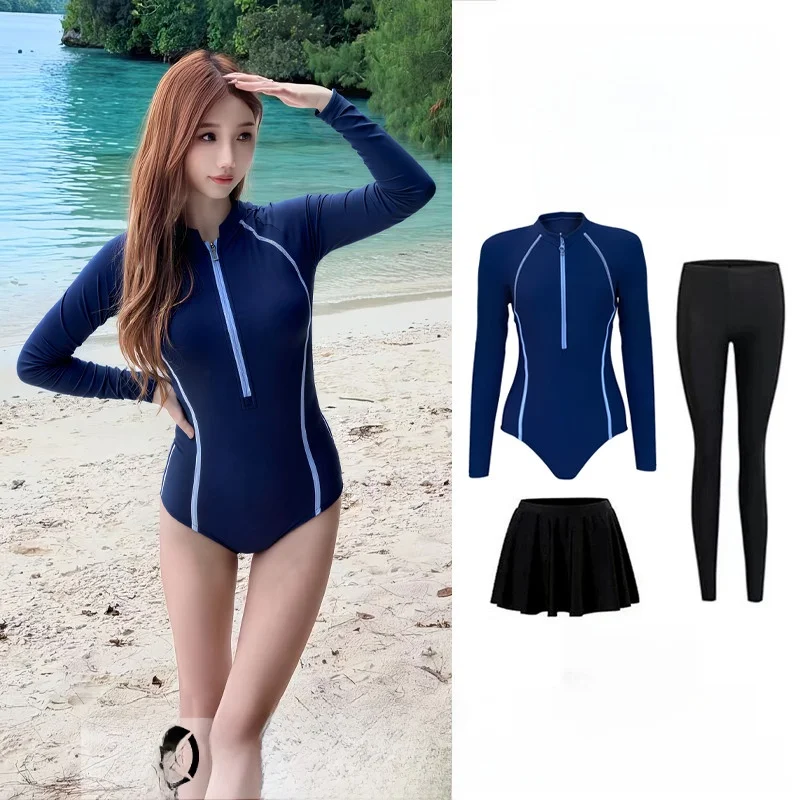 

Новый женский гидрокостюм с длинными рукавами, цельный, для серфинга, с эффектом похудения, термокостюм для плавания, костюм для дайвинга, нейлон