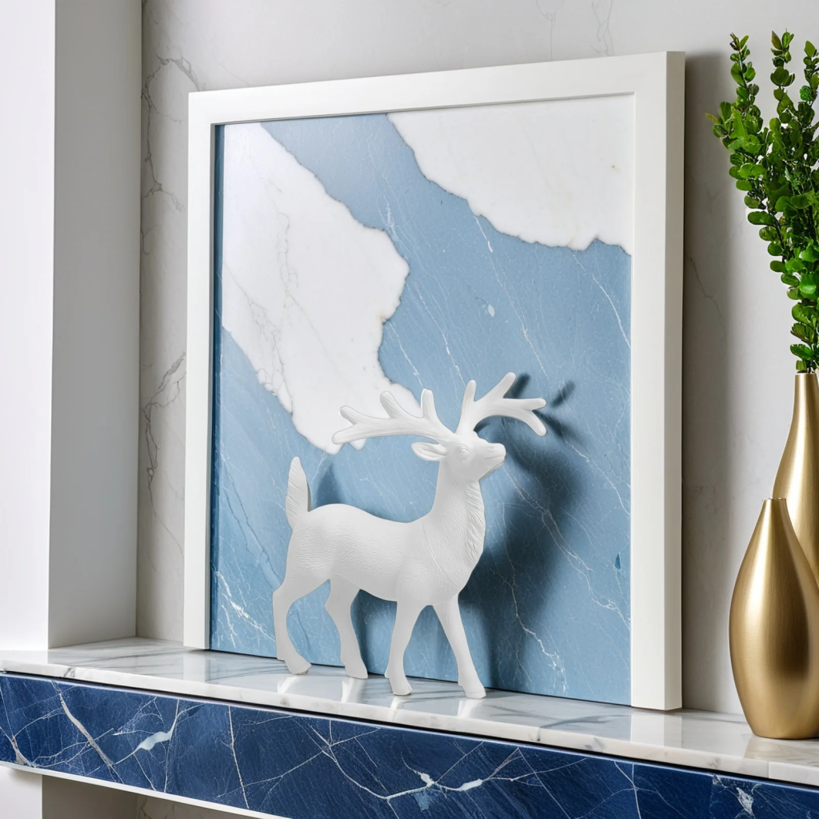 

4Pcs 14Cm White Mini Deer Xmas Ornament Realistic Shape Desktop Decor for Christmas Festival New Year Party Home Office