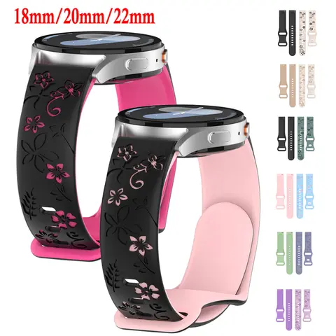 2-Colors Silicone Watch Band Quick Release Rubber Watch Strap 18mm 20mm 22mm Strap For HUAWEI Samsung Amazfit Xiaomi Watch Band