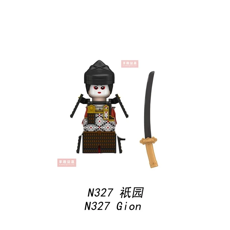 Seksowne anime Cartoon Samurai akcesoria kolekcja cegieł edukacyjne klocki Model zabawki dla dzieci N326-333 WM6090 6096