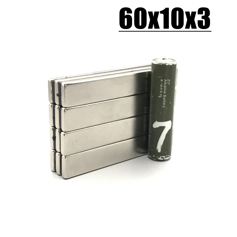 60*10*3mm Magnet 1-50pcs Neodymium Magnet Fridge Magnets N35 NdFeB Permanent Magnetic Imanes 60x10x3mm Magnet Accessory