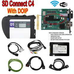 Full Chip DOIP C4 Multiplexer SSD 2023.09 MB Star C4 Sd Connect For MB Car Truck Support 12V & 24V WiFi Auto Diagnostic-Tool