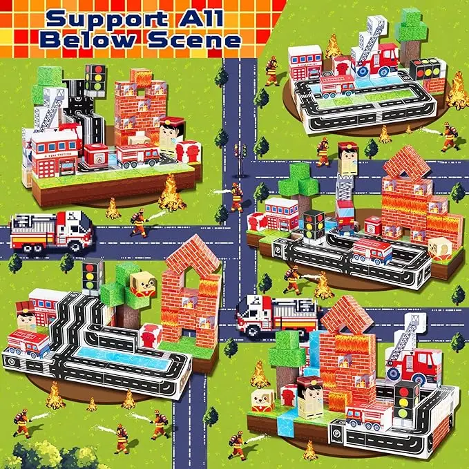 ชุดตัวต่อแม่เหล็ก 100 ชิ้น ชุดสร้างเหมือง ป่า ฟาร์ม ของเล่นเด็กเล็ก ตัวต่อแม่เหล็ก ของเล่นเสริมพัฒนาการ STEM ของเล่นกลางแจ้งสำหรับเด็กอายุ 3 ปีขึ้นไป