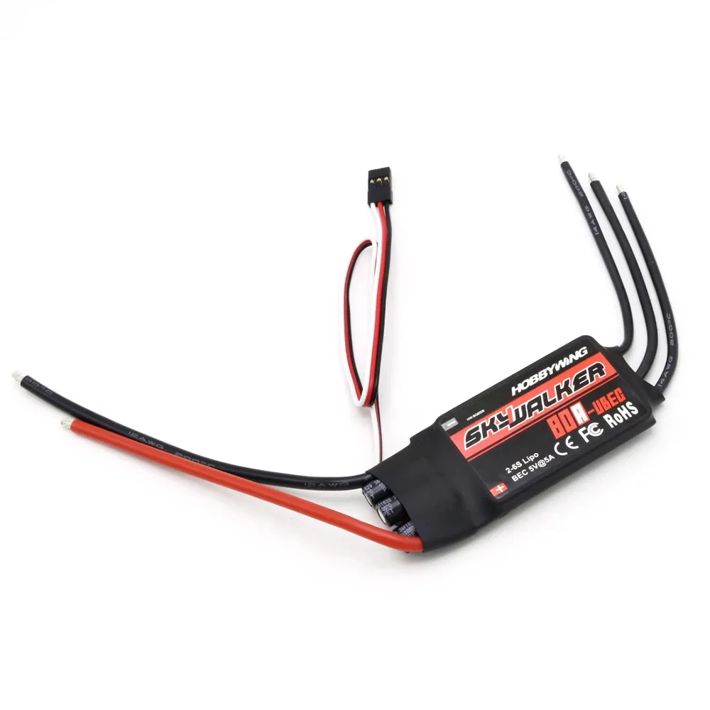 Hobbywing Skywalker 40A 50A 60A 80A 15A 20A 30A V2 Bezszczotkowy regulator prędkości ESC z UBEC do samolotów RC Helikopter