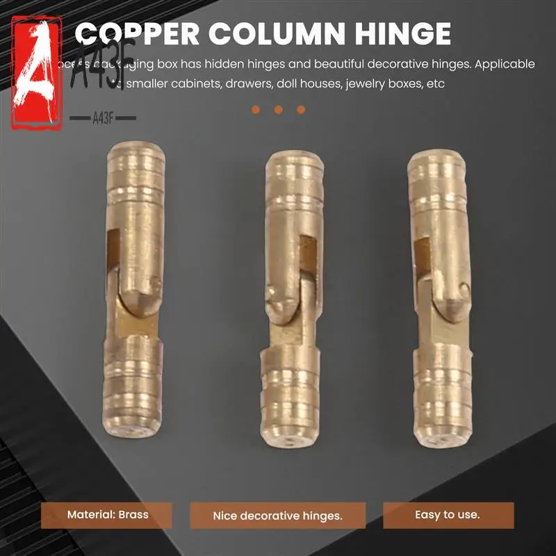 

A43F-100Pcs Brass Concealed Barrel Hinges Jewelry Wood Boxes Cabinet Invisible Furniture Hinge 4X20mm