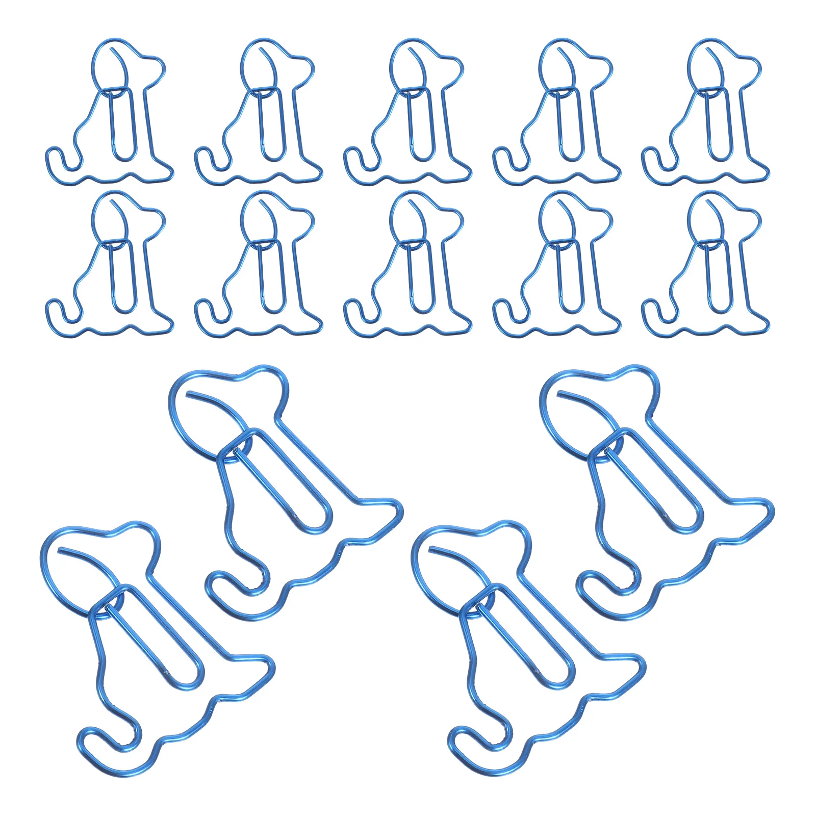 

50 Pcs Dog Paper Clip Bookmark Blue Animal Metal Paperclips Cute Sitting Puppy Office School Supplies Mini Decorative Craft