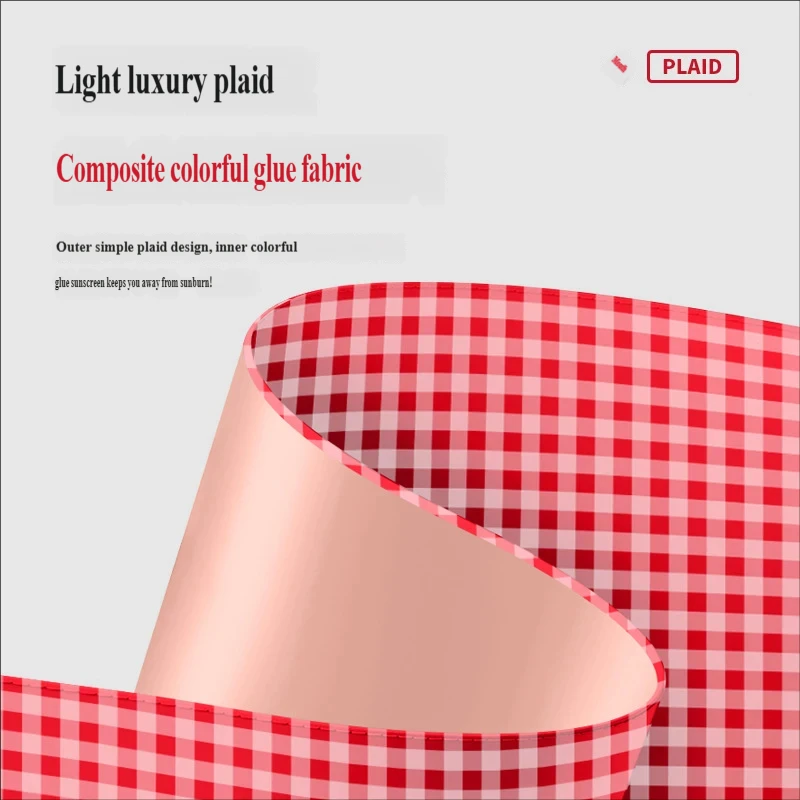 2026 New 8-Rib Manual Open Plaid Luxury Color Coating Umbrella, UV Protection Dual-Use Sun & Rain Umbrella