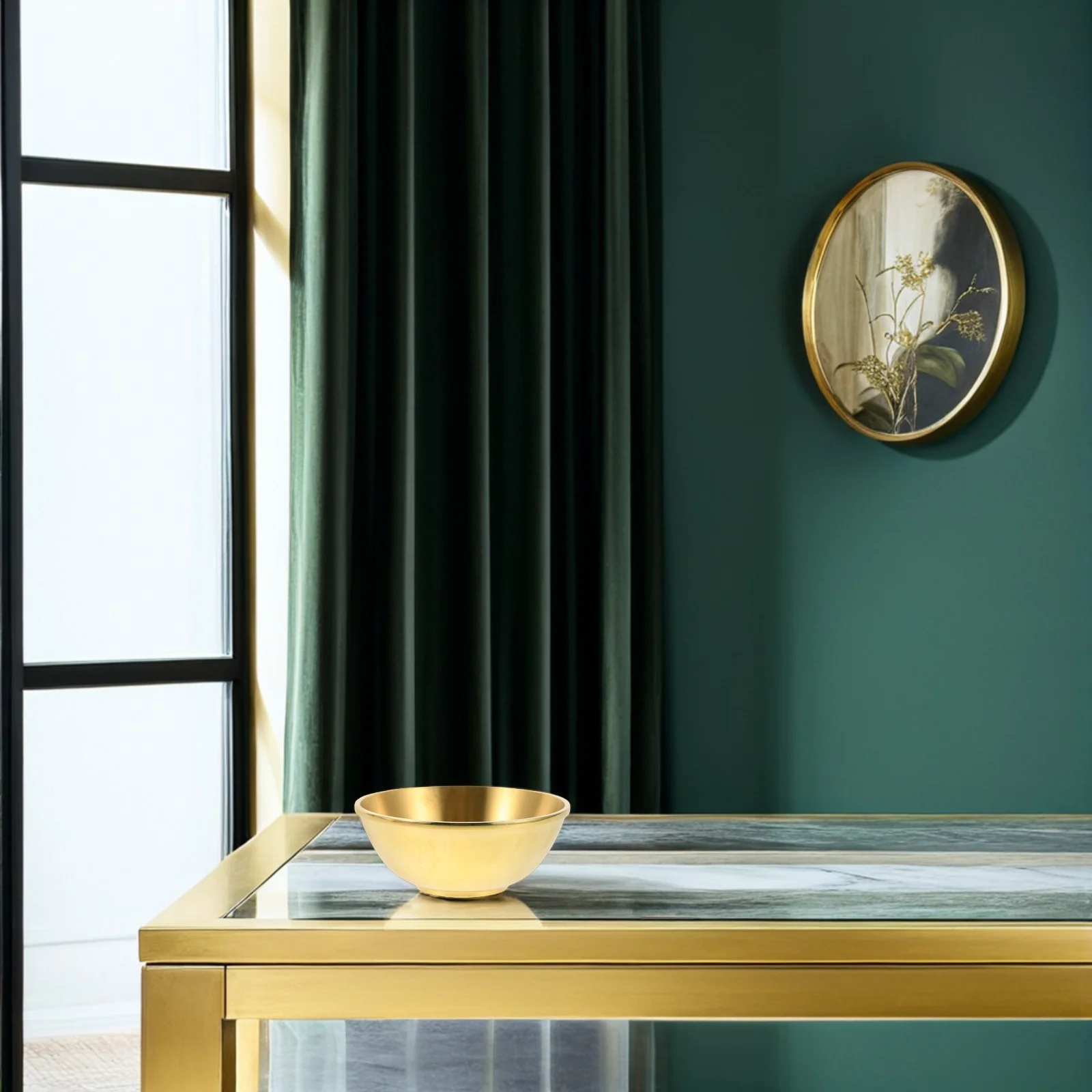 

Латунное предложение воды, золотой храм 10 см, курильница, тибетская молитва, чаша для денег фэн-шуй