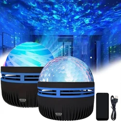 Star Projector USB 5V Aurora  Galaxy Night Light 360° Rotating with Remote Control Ocean Wave Northern Light Bedroom Party KTV