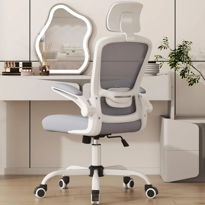 

Office Chair, High Back Ergonomic Desk Chair with Adjustable Lumbar Support and Headrest, Swivel Task Chair with flip-up