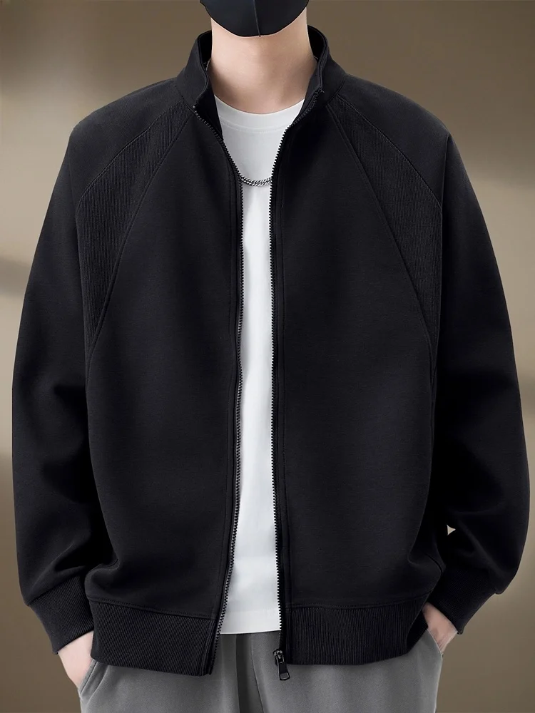 

Zipper Casual Sweatirt Men's Spring New Loose Fit Anti-Wrinkle Long Sve Hoodl Jaet Youth Faion Cotton Pol...