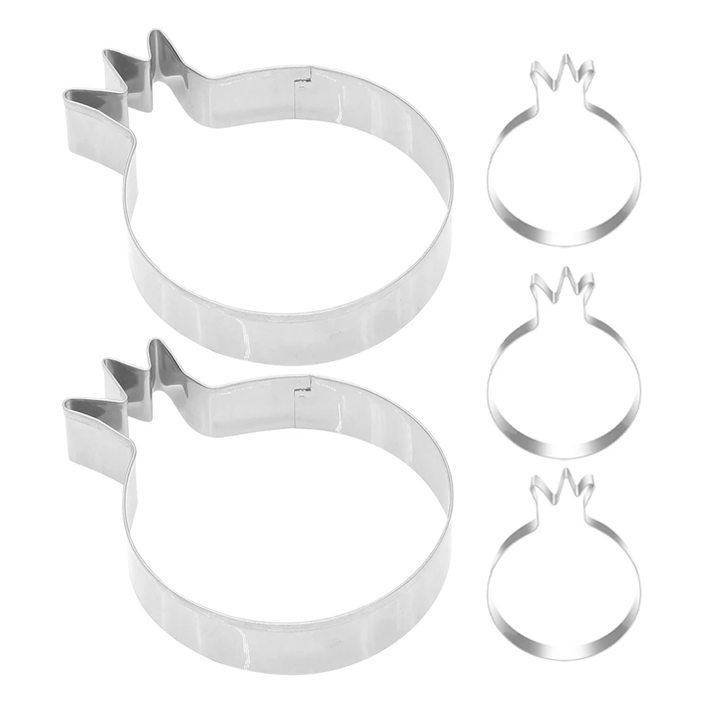 

5pcs Stainless Steel Pomegranate Cookie Cutters Molds for Baking Cake Biscuit Decorating Kit Fondant Bread Tool