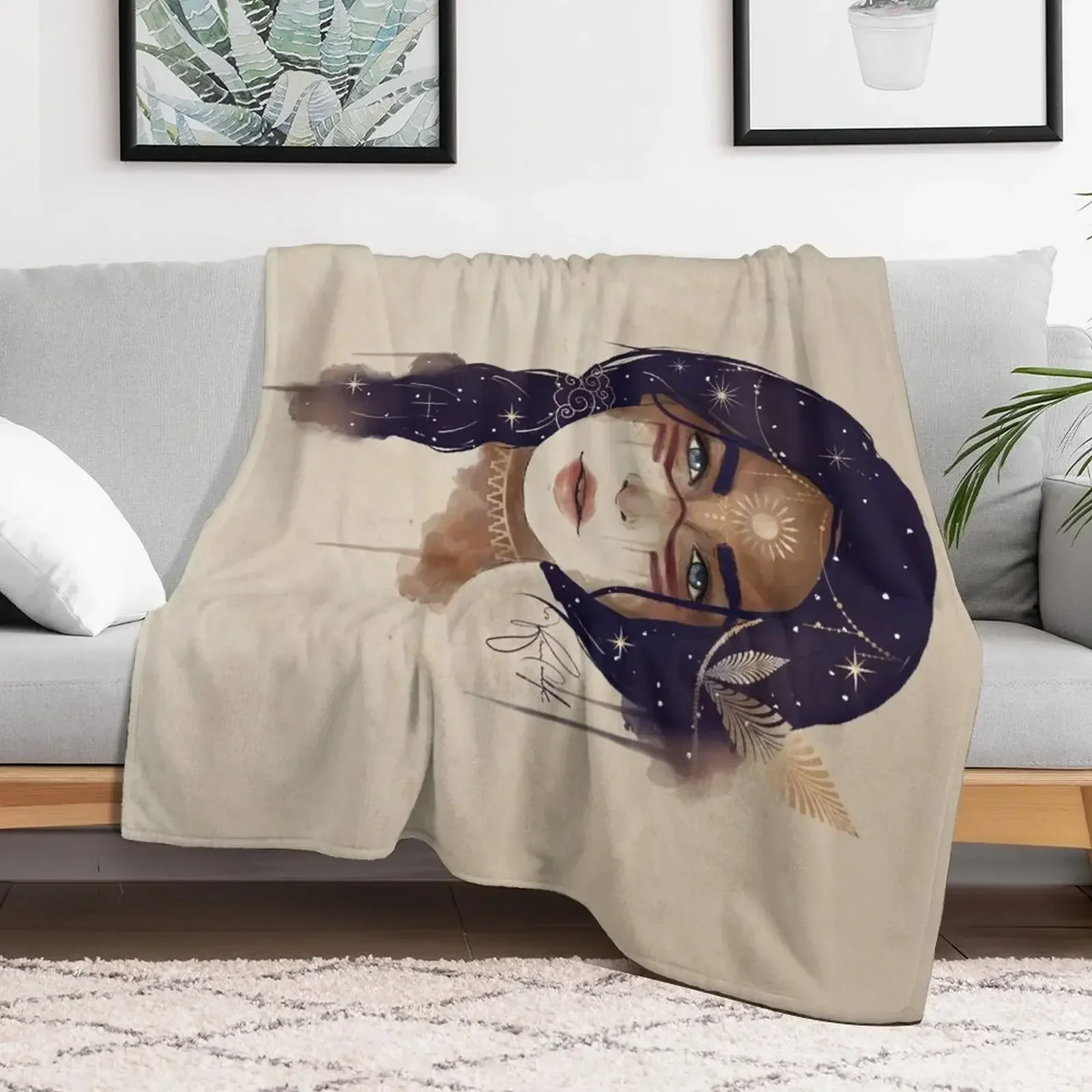 

Sun Warrior - Celestial Goddess Throw Blanket Tourist Blankets Sofas Of Decoration Plush Luxury Thicken Blankets