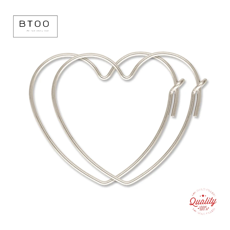 Heart-Shaped Hoop 925 Sterling Silver Heart Ear Wire (0.7mm) Silver Ear Wire for Jewelry Making Handmde DIY Earrings Accessories