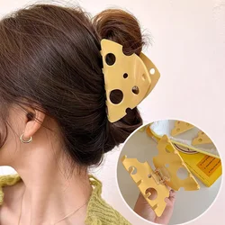 New Solid Color Acrylic Cheese Hair Clips Elegant Women Korean Style Hairpin Funny Food Shark Cawl Clip Girls Hair Accessories