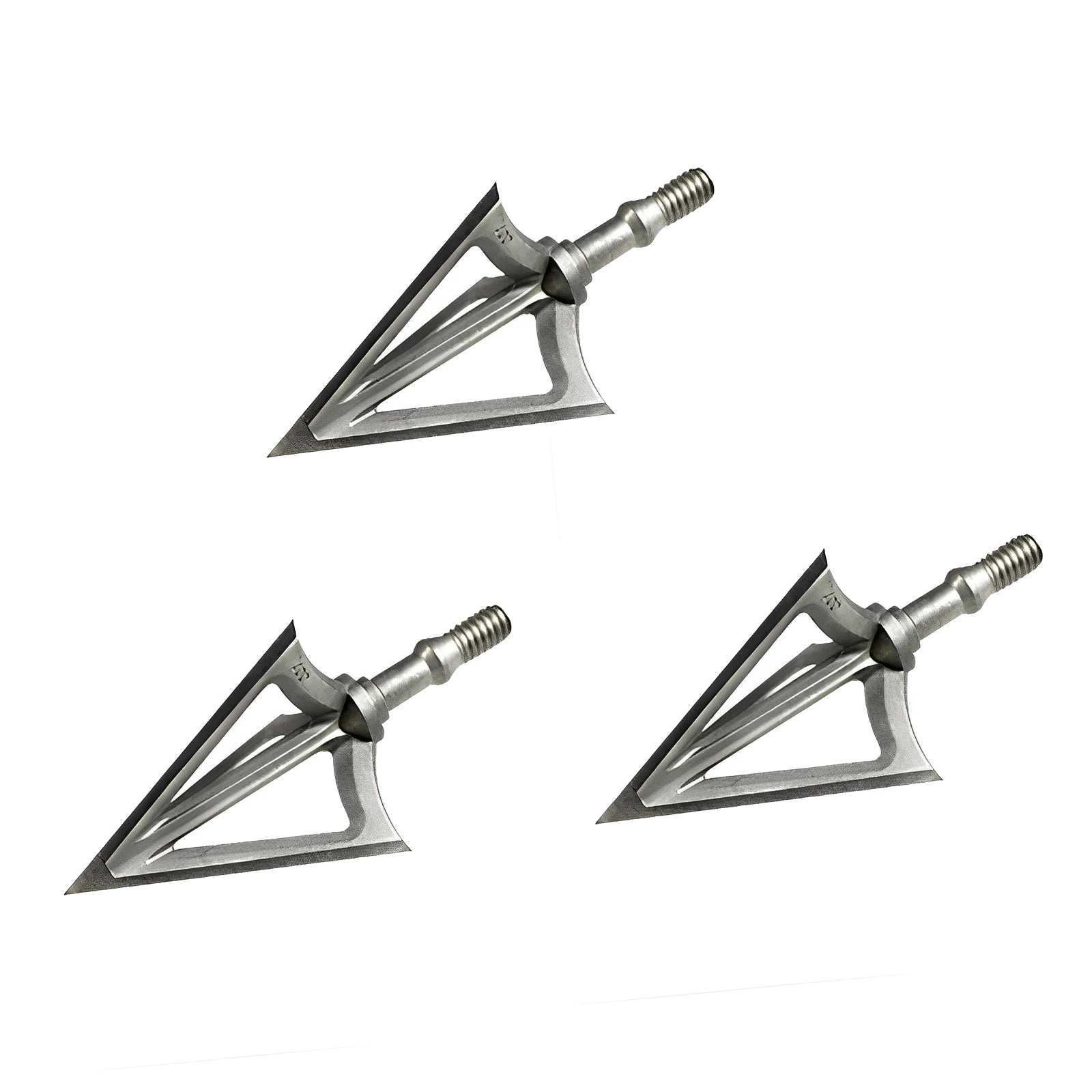 6/12/24pcs  Hunting Sharp Arrow Head 3 Blade Archery 100 Grain Broadhead Stainless Alloy Arrowhead Screw-In Tips Shooting