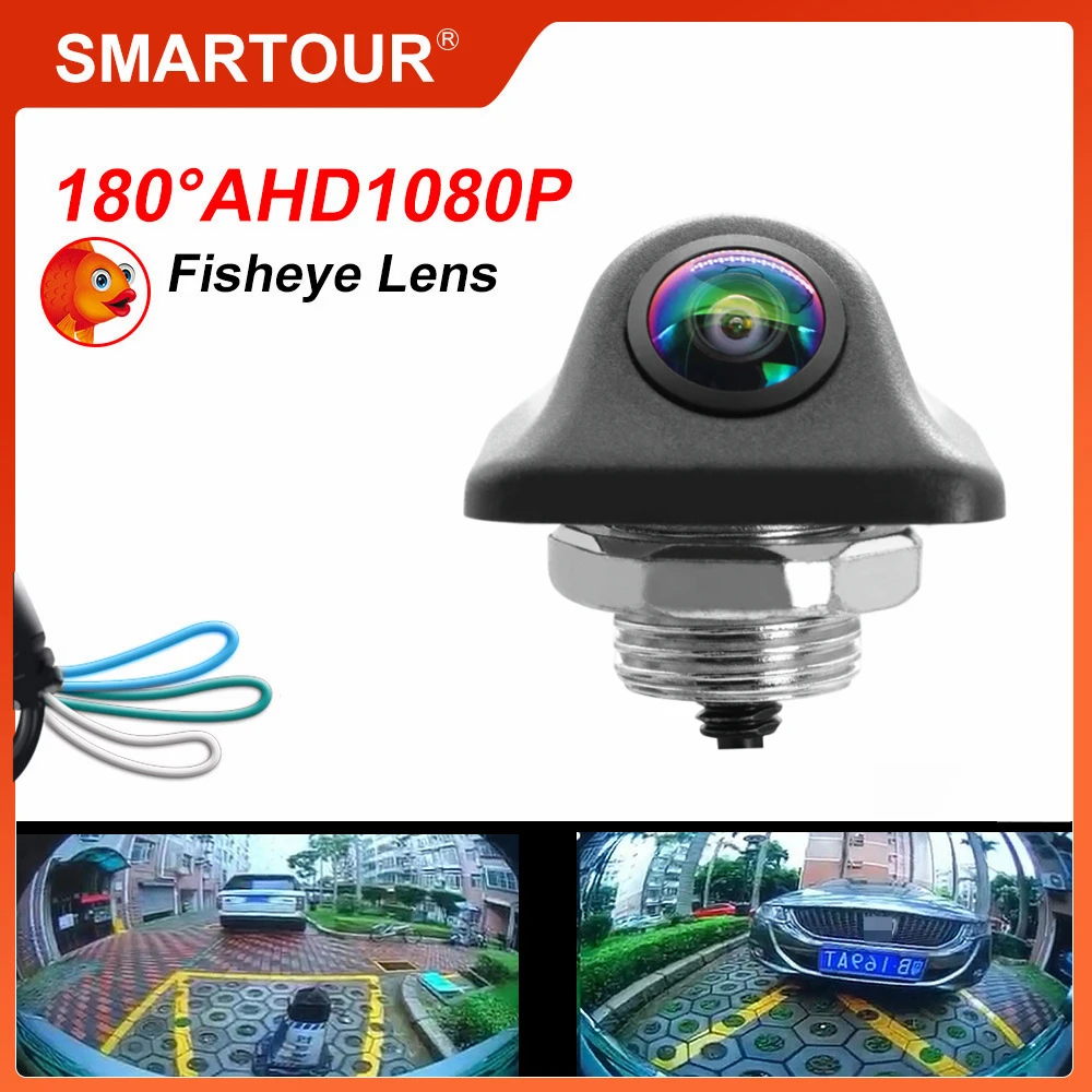 SMARTOUR 4K 1080P AHD CCD 180 degree fisheye lens Metal straw hat drilling with drill bit 20MM for front and rear car cameras