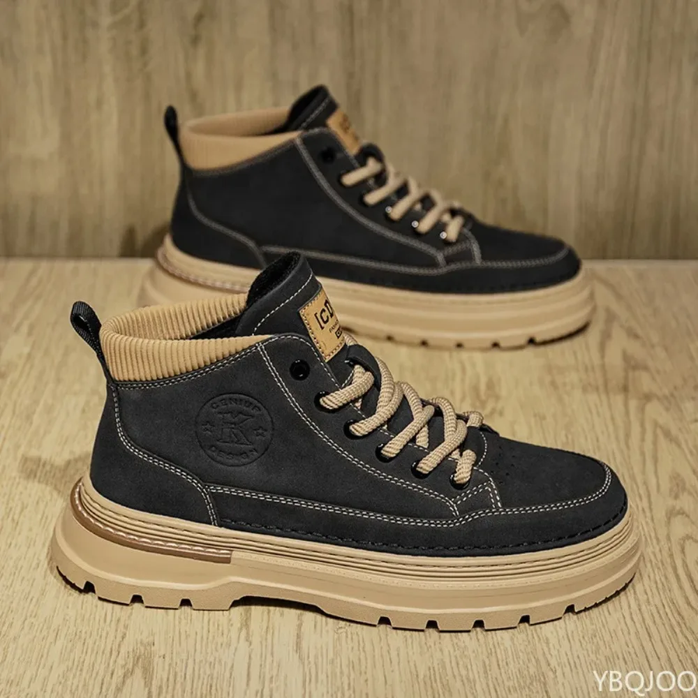 أحذية رجالية جديدة لربيع وخريف قابلة للتنفس كاجوال كلاسيكية باللون الأسود عالية الجودة ومضادة للانزلاق ومقاومة للاهتراء وبسيطة ومريحة للرجال