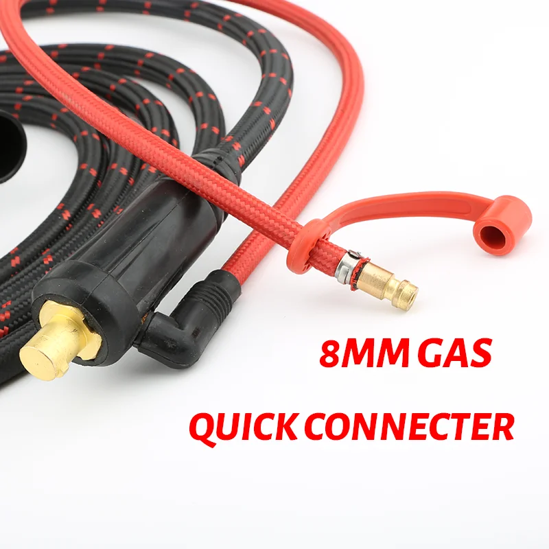 4M/13ft WP26FV 200A TIG Welding Torch FLEXIBLE Gas-Electric Integrated Soft copper Wire 12 mm² GAS Quick Euro Connector DK35-50