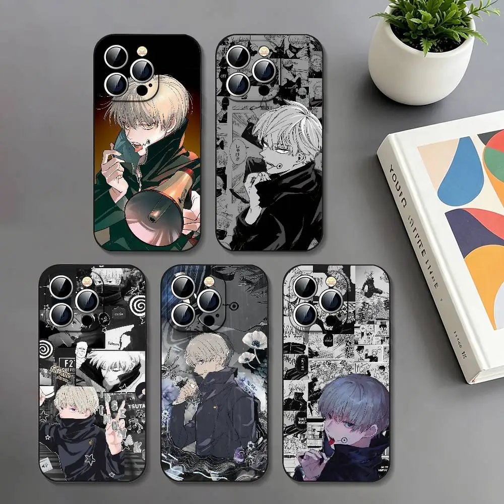 Cartoon I-Inumaki Toge Schlanke Schwarze Stoßfeste Handyhülle für iPhone 17 16 15 14 13 12 11 X XR XS Max Pro Max Plus Mini