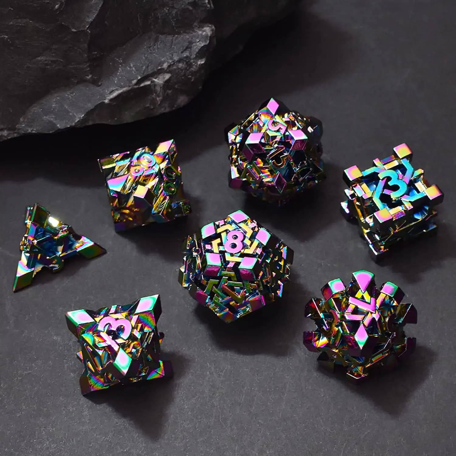 

Irregular Creative Metal Dices Set DND Dice Rubik's Cube for Dungeons & Dragons Multi sided D&D RPG Roleplaying Game Dice