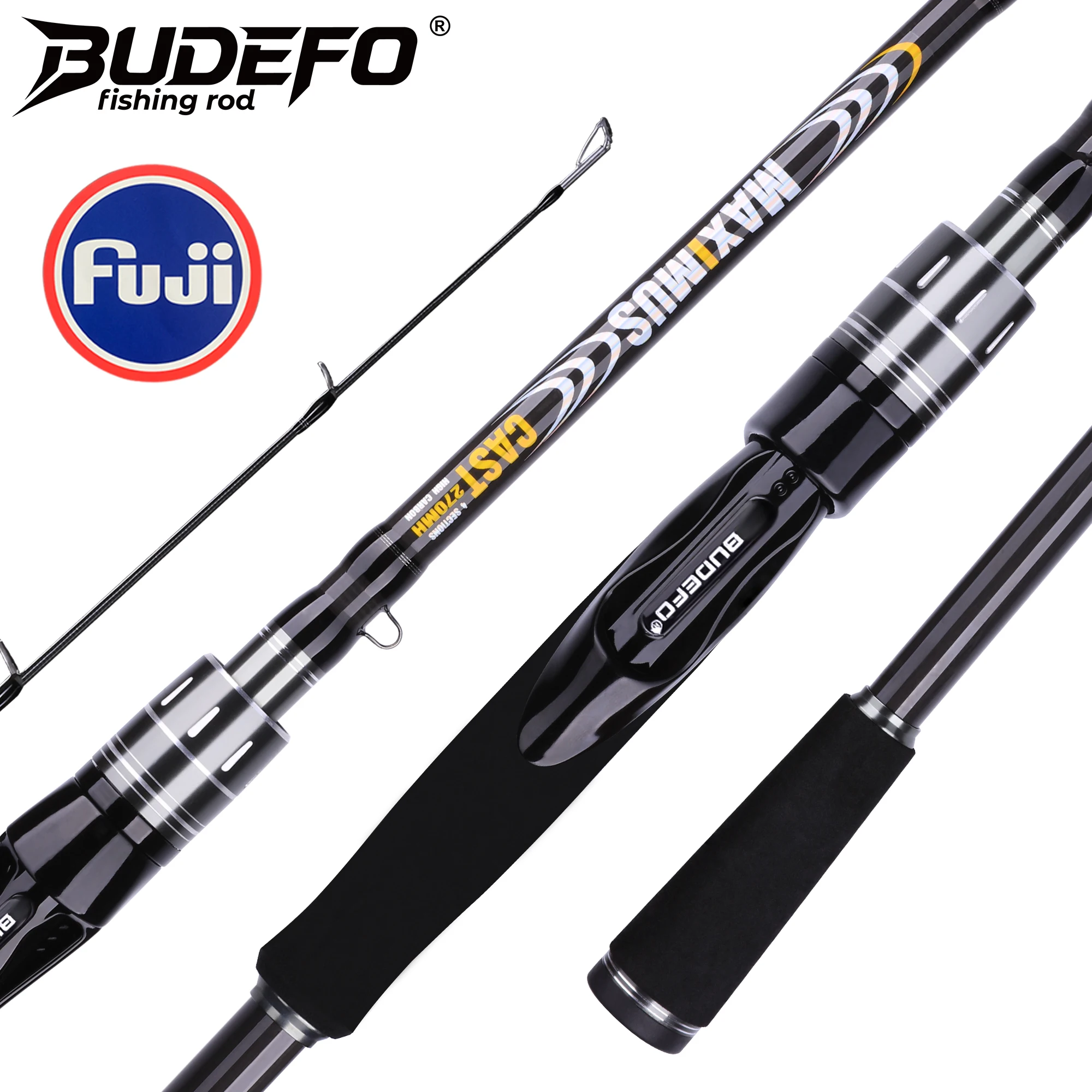 BUDEFO MAXIMUS leurre canne à pêche 1.83m 2.43m 3.0m 30T carbone filature Baitcasting FUJI Guide voyage leurre canne 1-45g UL/M/MH