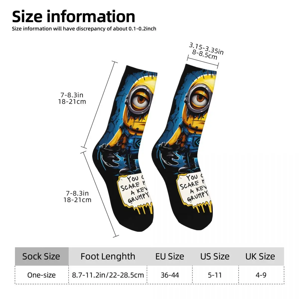 Hip Hop Retro Kev The Grumpy Minion Crazy Men\'s compression Socks Unisex Despicable Me Harajuku Pattern Printed Funny Novelty