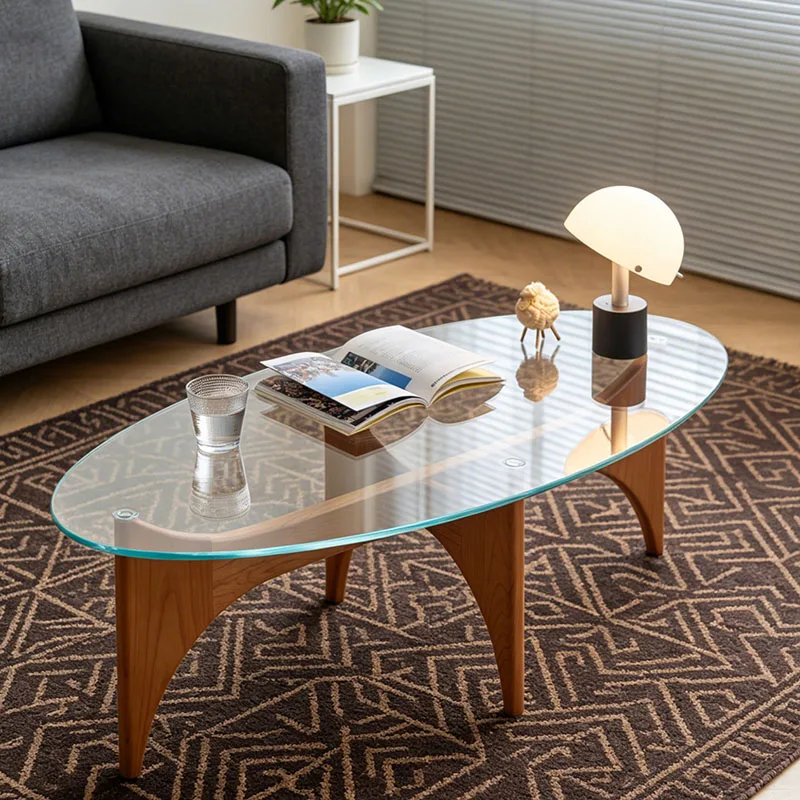 

Glass Minimalist Coffee Table Transparent Unique Simple Clear Aesthetic Coffee Table Designer Modern Meubles Home Furniture