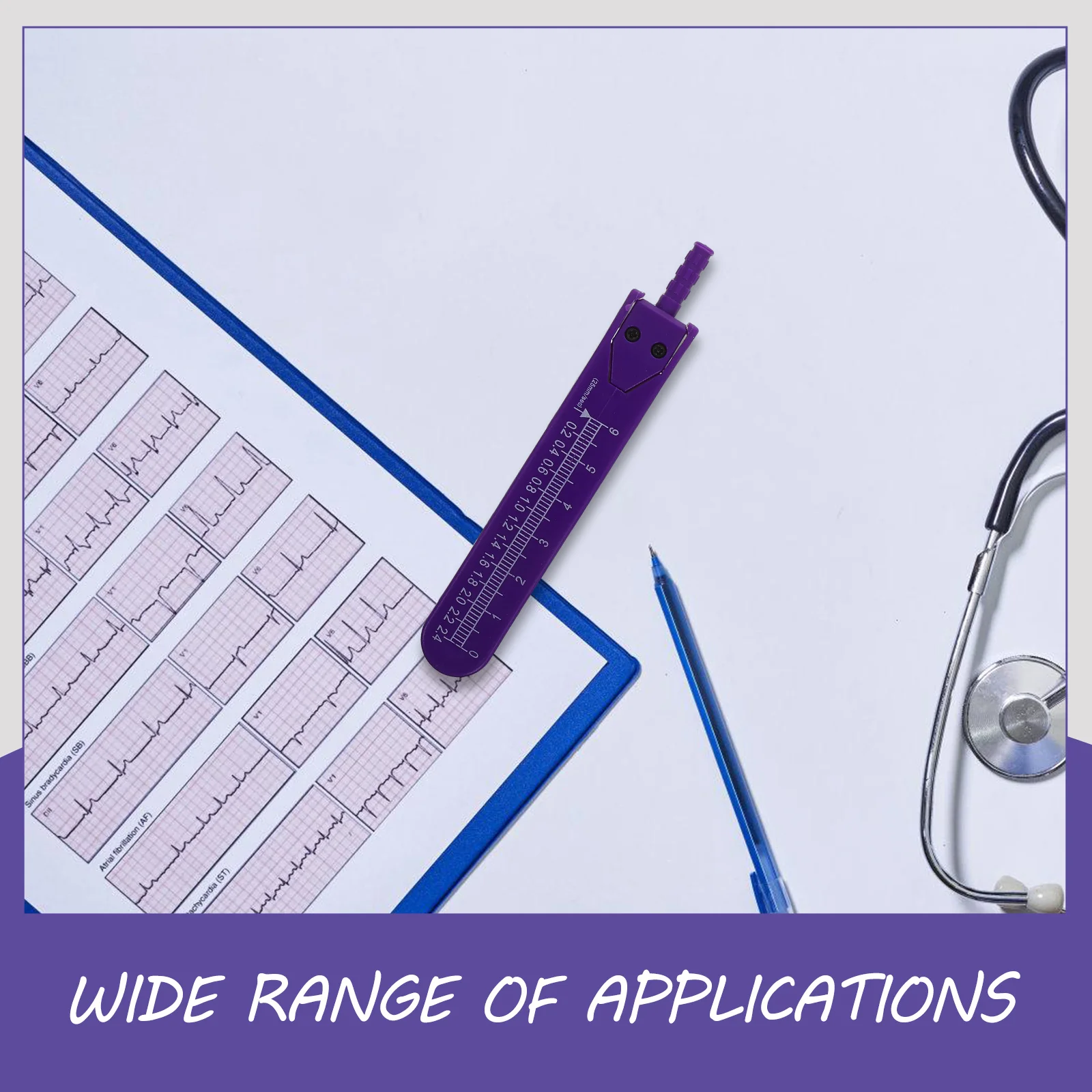 Electrocardiogram Drawing Cardiac Rhythm Training Caliper Scale Measuring Calipers Metal Tool