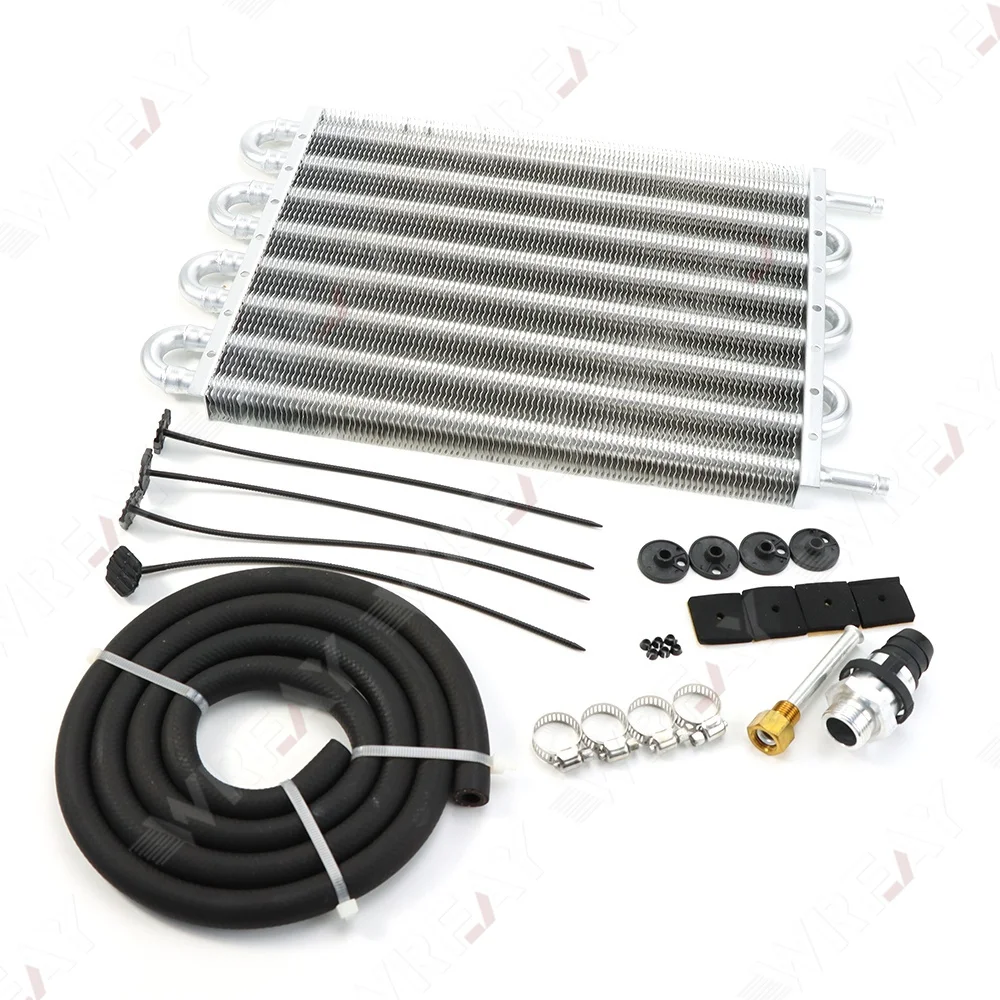 Oil Cooler 8 Row Universal Aluminum Radiator Converter Kit Auto Manual fit for Car kit