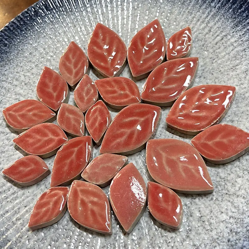 100g Oval Ceramic Mosaic Tiles Piece DIY Mosaic Making Stones for Craft Hobby Arts Home Wall Decoration arte leaf petal shape