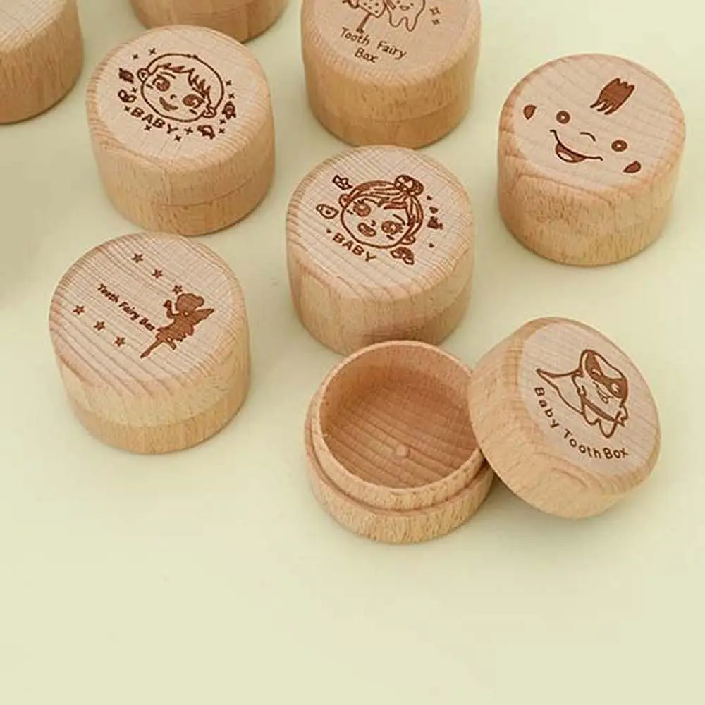 

Baby Teeth Save Wood Baby Tooth Box Primary Teeth Fetal Hair Umbilical Cord Preservation Milk Teeth Organizer Souvenirs Box