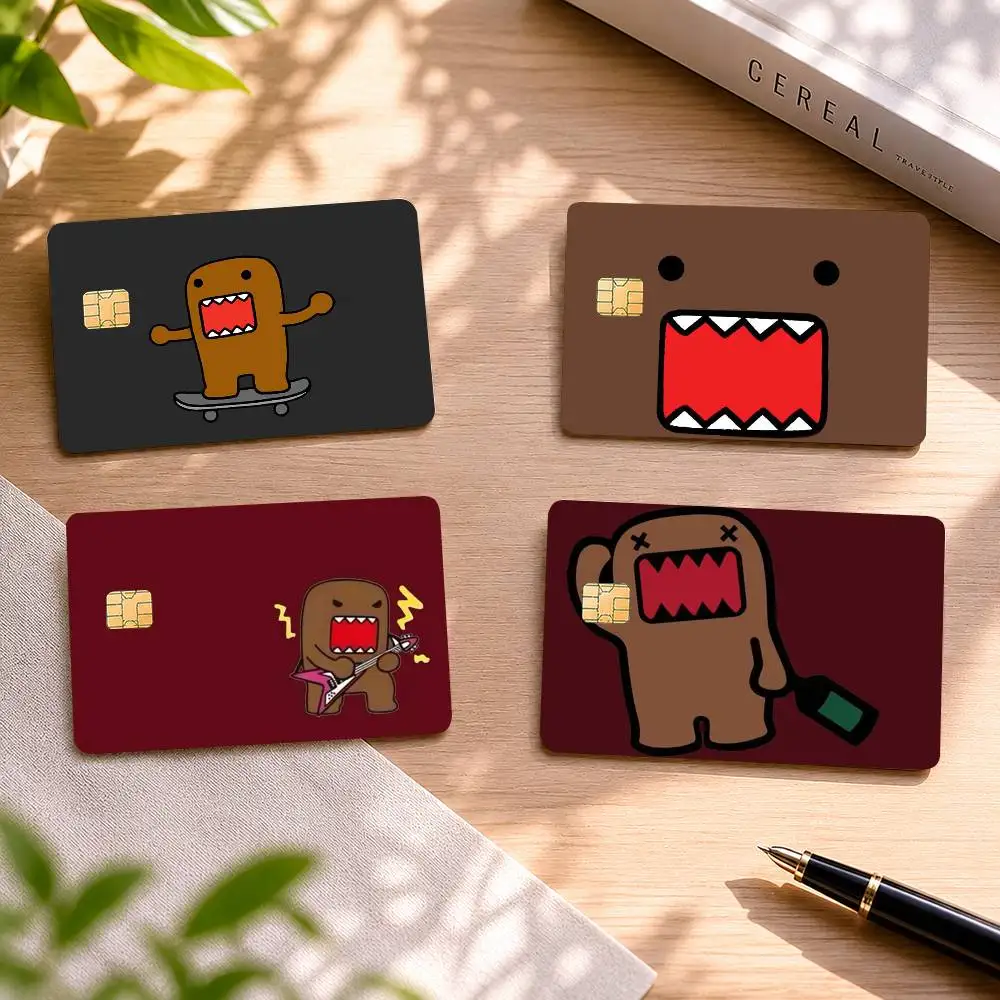 

Cool Cute Domo-kun kawaii 4pcs 1Set Card Stickers Small Waterproof Chip 4PCS Card Sticker Anti-Scratch