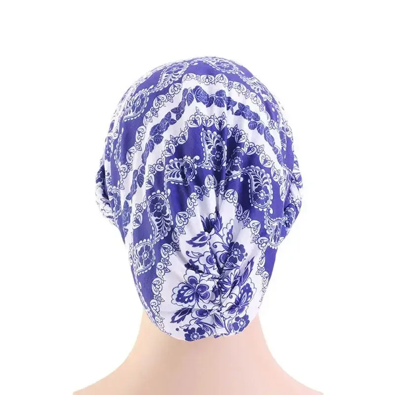 Boho Women Muslim Beanie Hair Loss Hat Printed Hats Braid Cancer Chemo Head Cover Caps Bonnet Islamic Turban Arab Head Wrap New