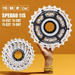 Ultralight SPEDAO SLR2 Road Cassette 11 Speed 11-25/28/32/34T Bicycle Freewheel CNC K7 11V HG Sprocket For R9100 Bike Parts