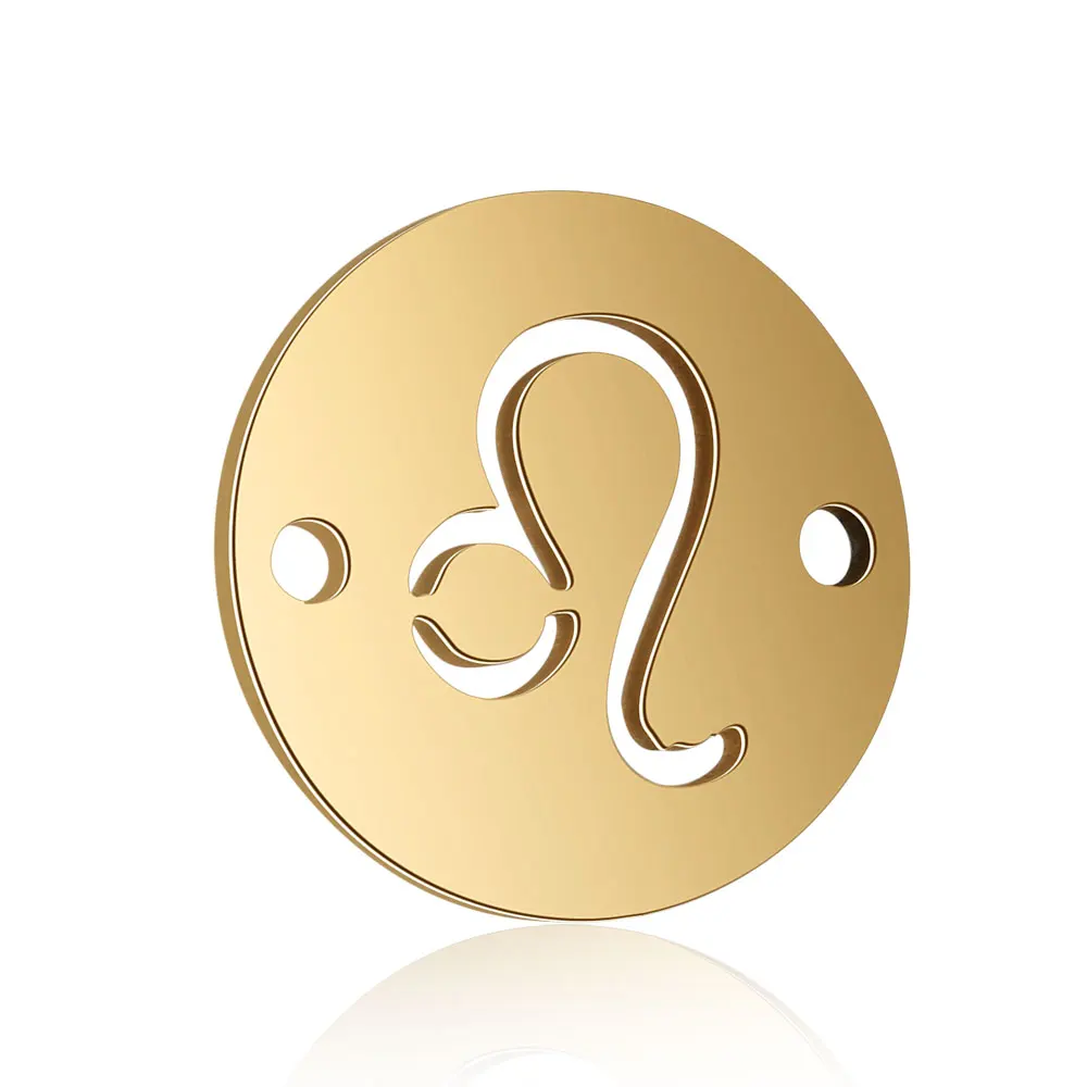 10pcs/lot Constellation Horoscope Stainless Steel Aries DIY Jewelry Charms Wholesale Zodiac Sign Bracelet Making Pendant
