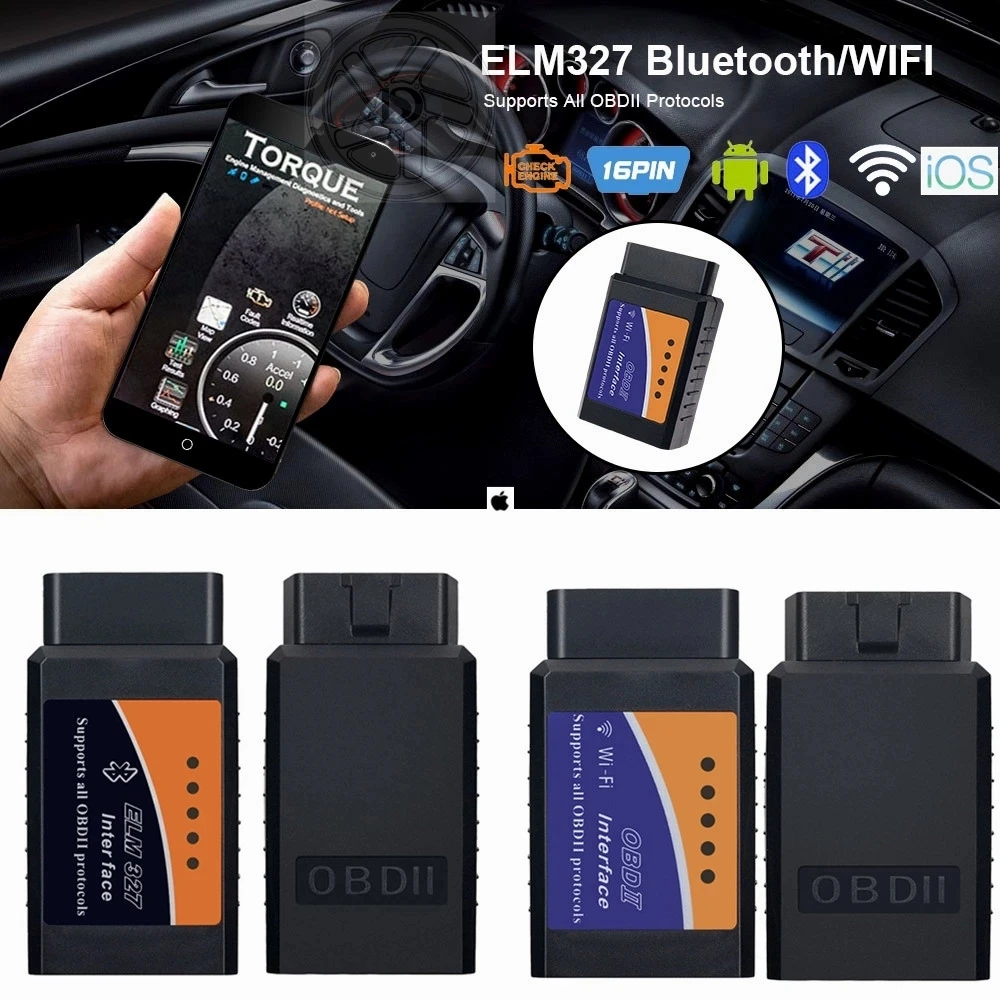 

OBD2 Scanner ELM327 V1.5 WIFI OBD 2 Automotive Detector Bluetooth ELM 327 WI-FI 1.5 IOS Android Car Diagnostic Tool Code Reader