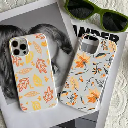 Etui na telefon z jesiennymi liśćmi klonu Happy Autumn Candy Color na iPhone 14 11 12 13 mini pro X XS XR MAX Plus