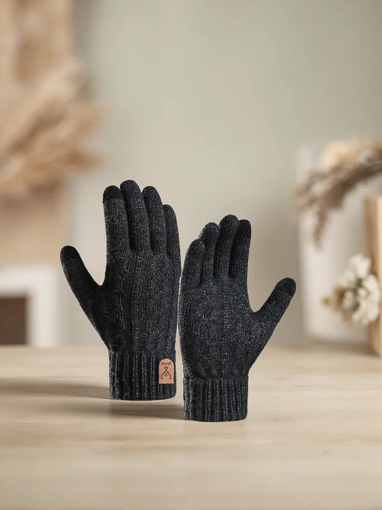 AliExpress NONE 1/2/3Pairs Winter Universal Gloves Thickened Cold Proof Cycling Outdoor Gloves Casual Warm  Elastic Knitted Sking Hiking Gloves