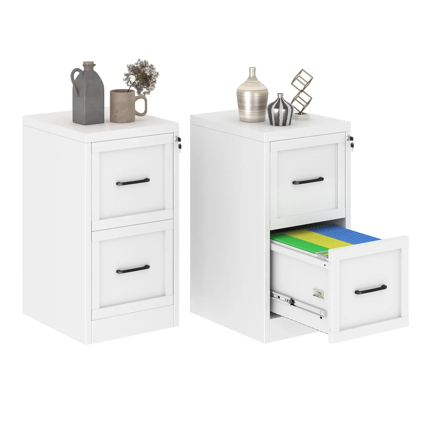 Metal Vertical File Cabinet with Lock Under Desk Office Storage 2 Drawer, Customized