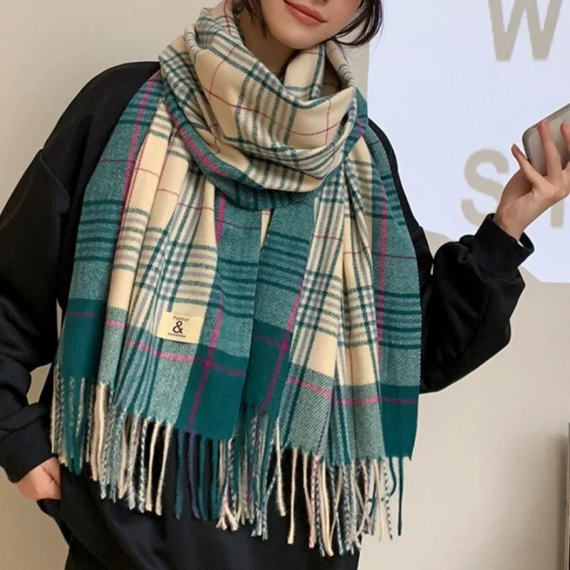 Luxury Brand Cashmere Warm Scarf for Women Design Winter Men Shawl Wrap Pashmina 2024 Plaid Female Bufanda Echarpe Foulard