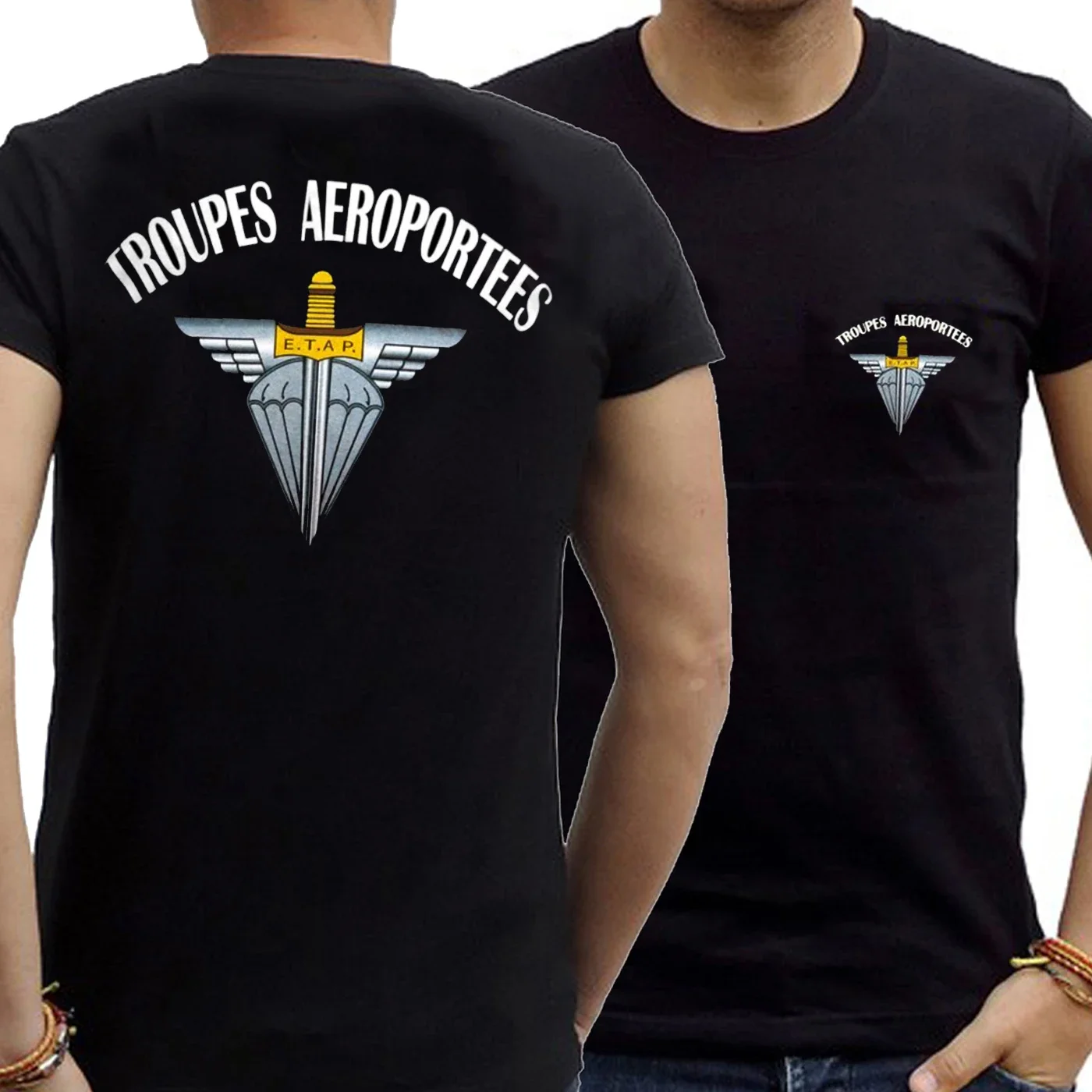 French ETAP Airborne Troop School T-Shirt Short Sleeve Casual 100% Cotton O-Neck Summer Mens T-shirt