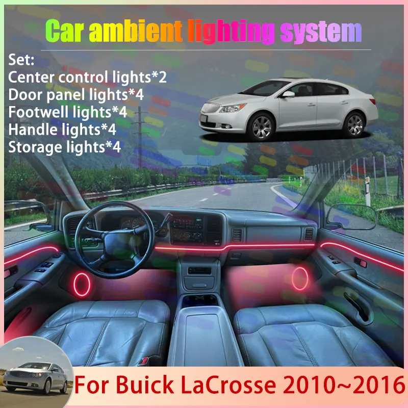 

For Buick LaCrosse 2010~2016 Allure Alpheon MK2 2/24 in 1 Car Atmosphere Light Lamp RGB Shade Ensemble Streamer Atmosphere Set