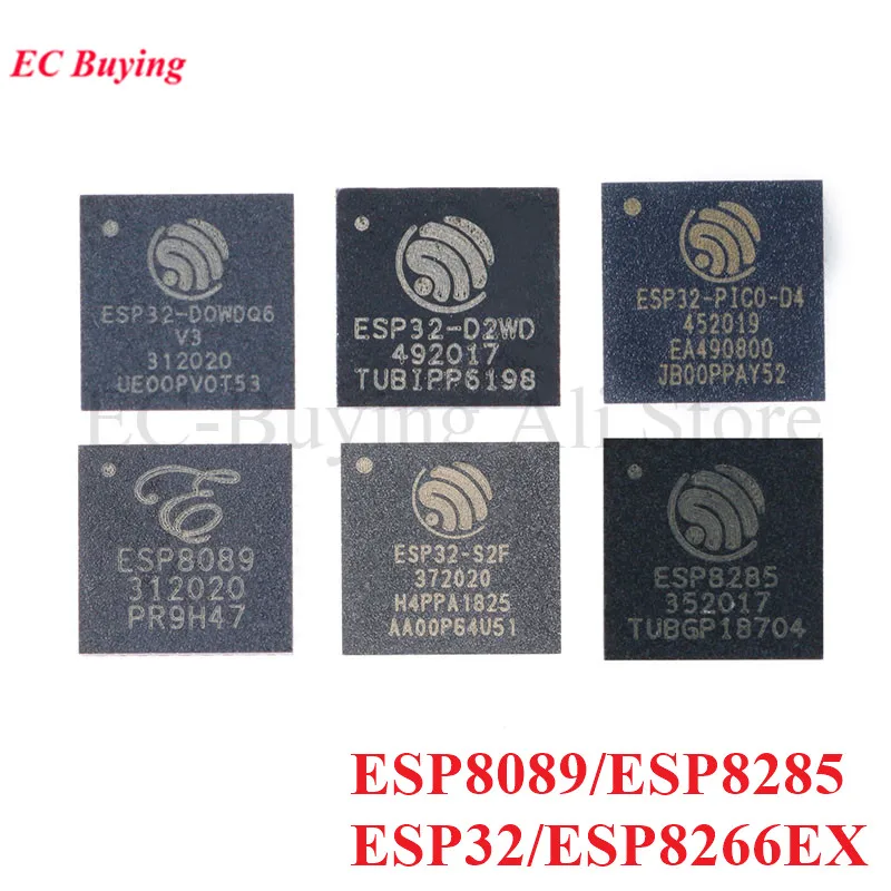 2Pcs ESP8266 ESP32 ESP32-D0WDQ6 ESP8285 ESP32-D0WD-V3 ESP32-D2WD ESP32-PICO-D4 ESP32-S2 ESP32-S2FH4 ESP8089 WiFi IC Chip QFN-32