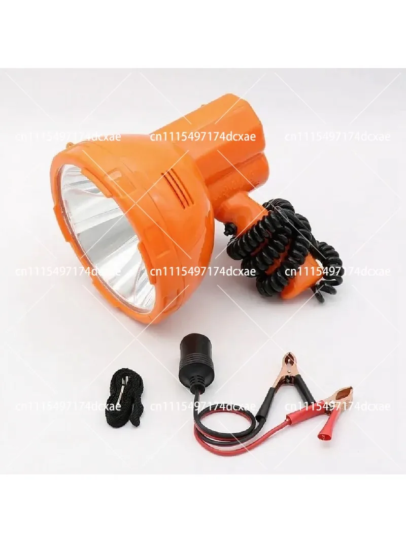 12V 50W LED Handheld Spotlight, Dual Power Supply, Car Cigarette Lighter & External Power Source