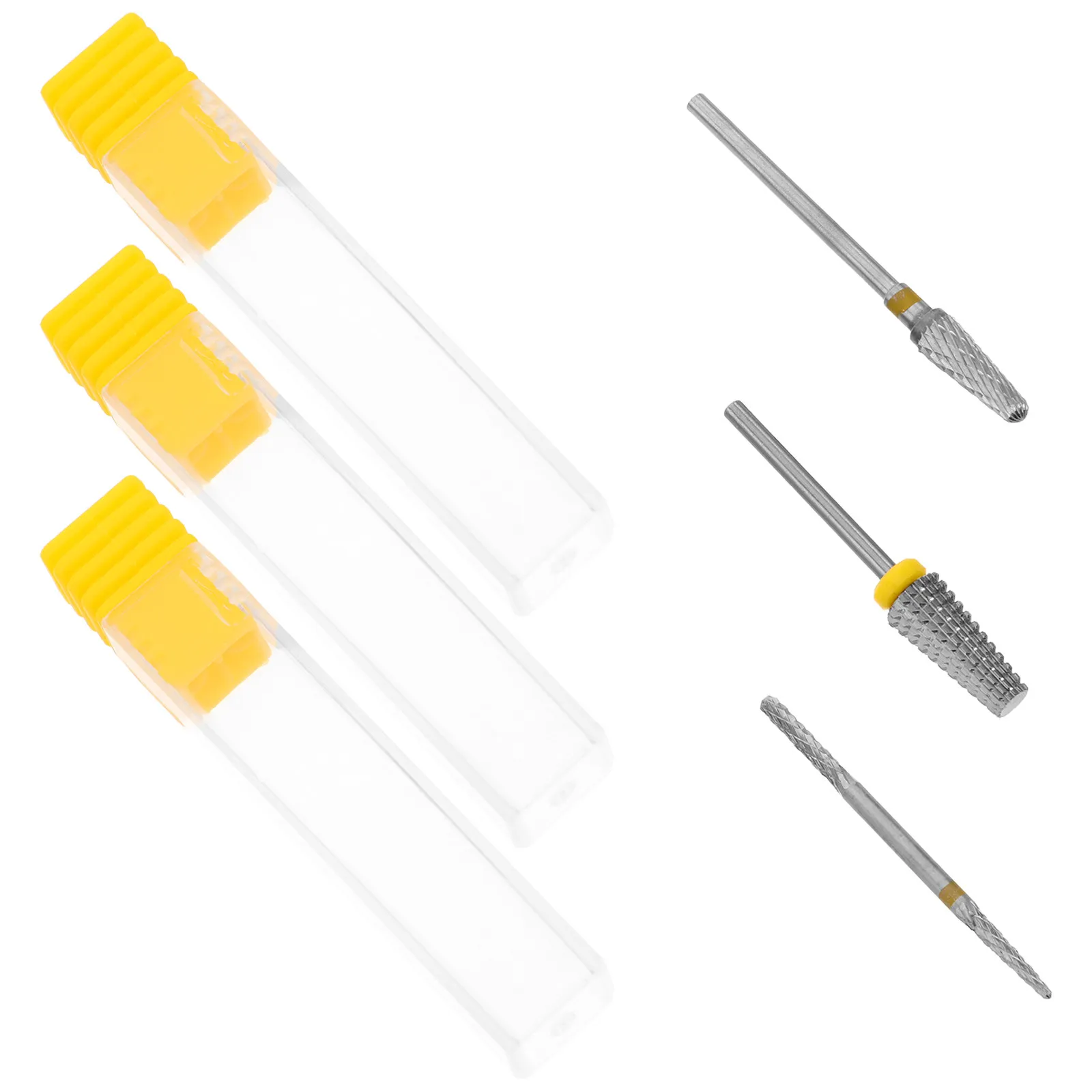 3Pcs Nail Drill Bits Metal Salon Grade Nail File Bit Set Cuticle Dead Skin Remover Acrylic Gel Polishing Manicure Pedicure Tool