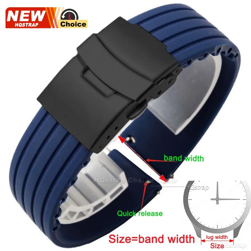 New Colorful Silicone WatchBand 18mm 20mm 24mm 20mm for Omega Rubber Strap for Seiko Bracelet for Rolex for Huawei Quick Release