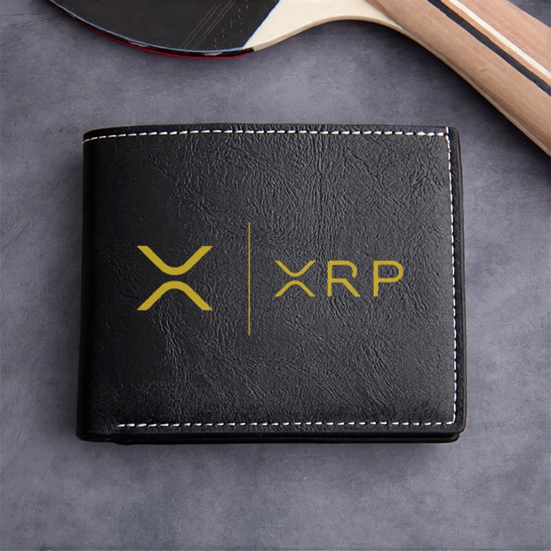 XRP Logo Embossed PU Leather Wallet Minimalist Design Lightweight Durable Business Men's Compact Wallet Premium Finish