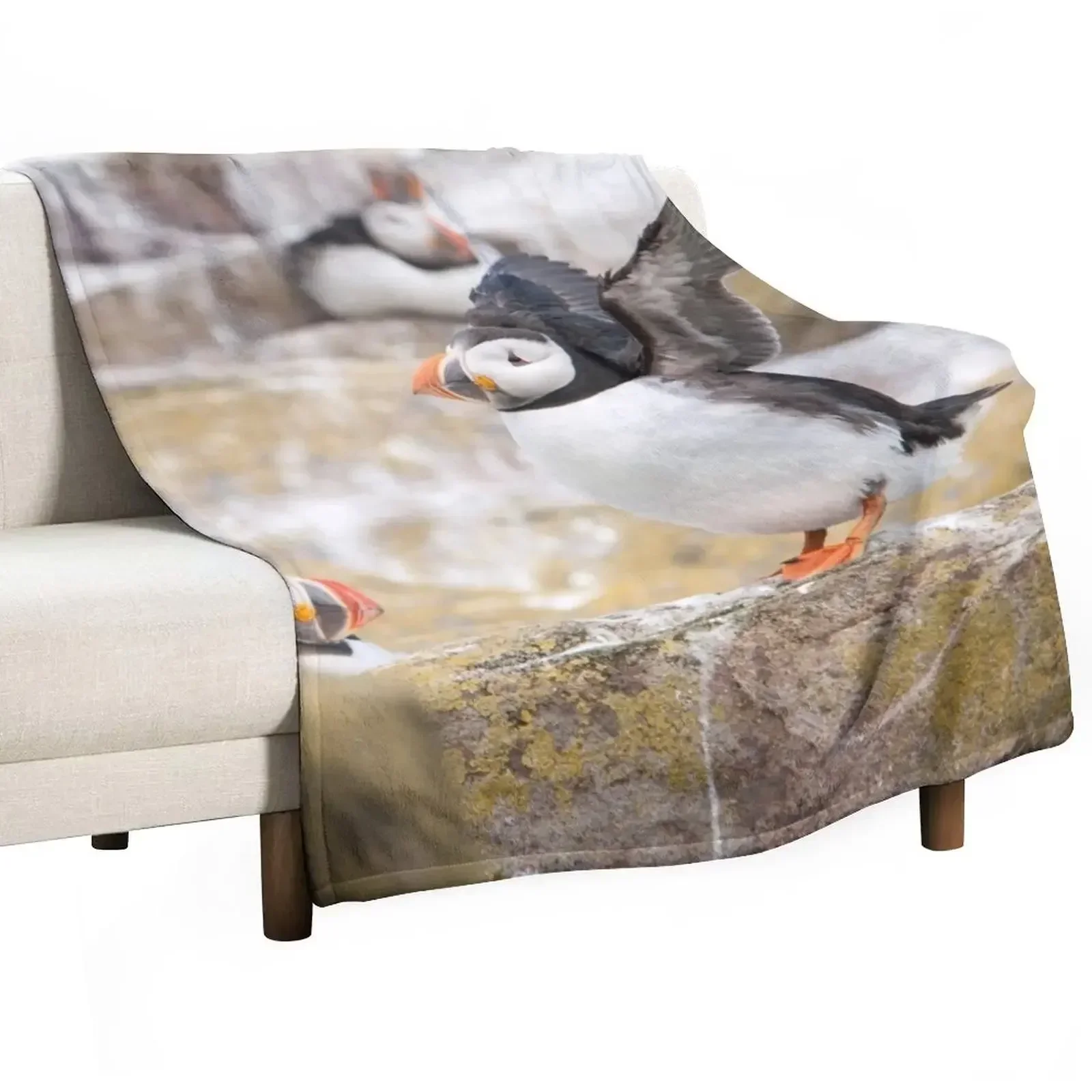 New Atlantic Puffin Photography Throw Blanket Bed covers Soft Plaid Thin Soft christmas decoration Blankets