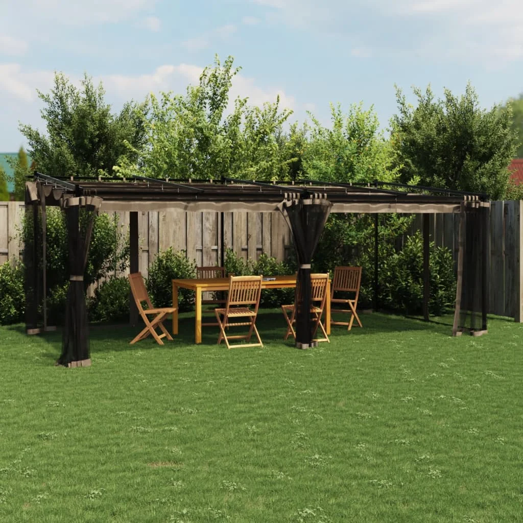 Gazebo de 600x300 cm. Estructura robusta, tela de poliéster duradera. Ideal para bodas, fiestas, campamentos y reuniones familiares.